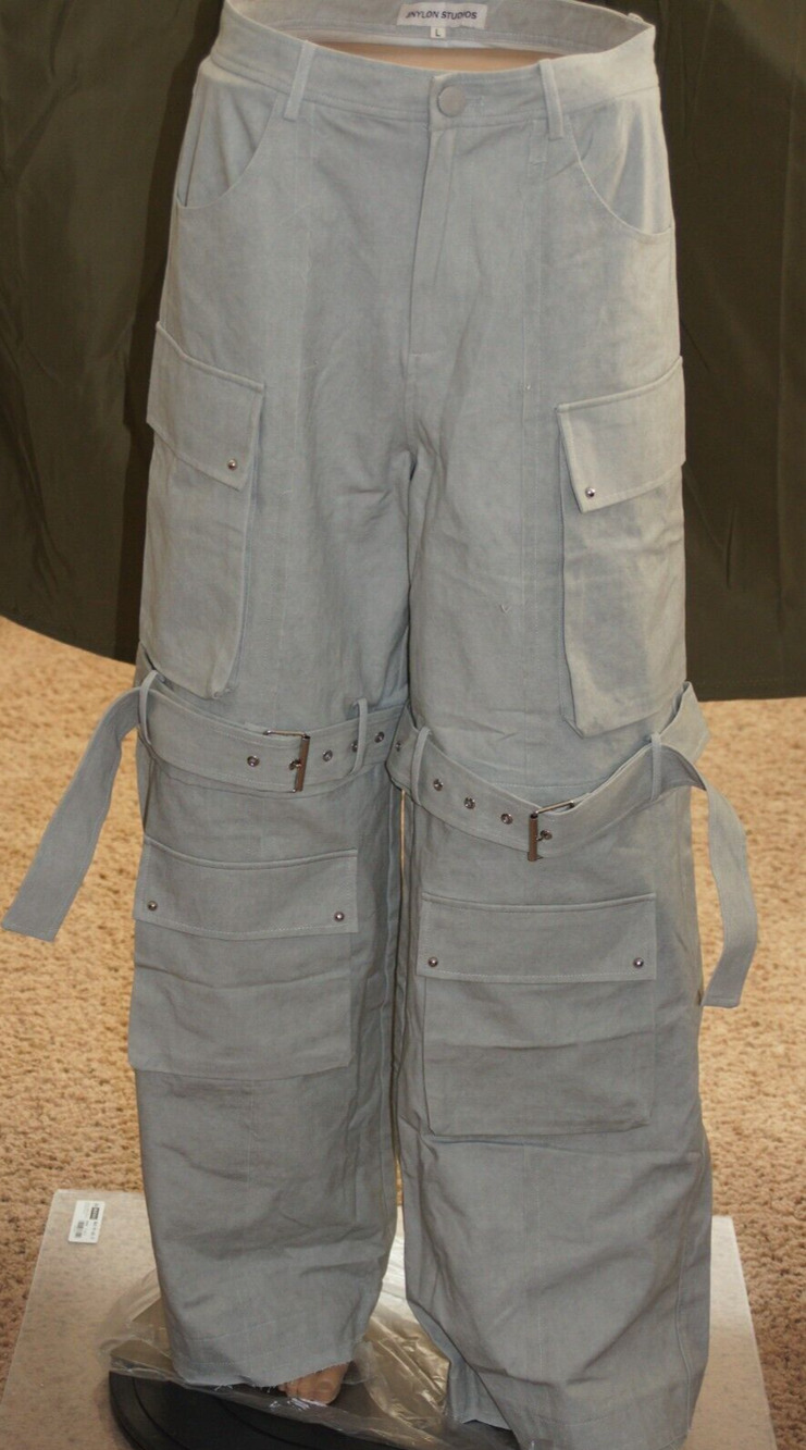 Jnylon Studios Light Gray Utility Pants size L (See measurements)